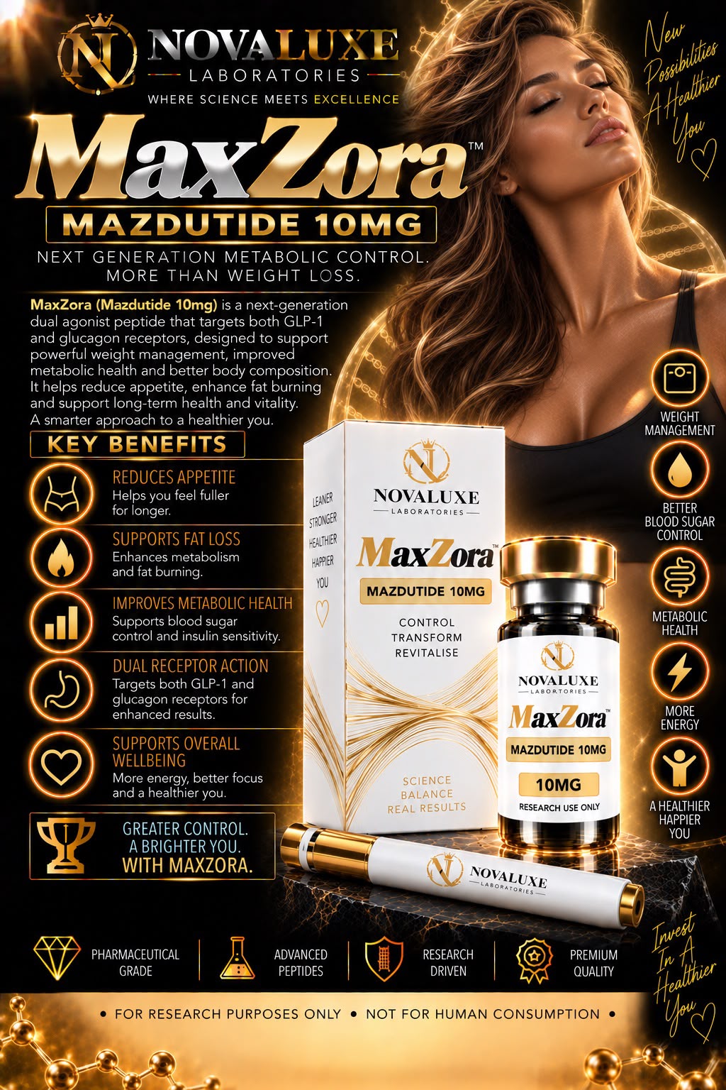 Novaluxe Laboratories - Maxzora (Mazdutide 10mg)