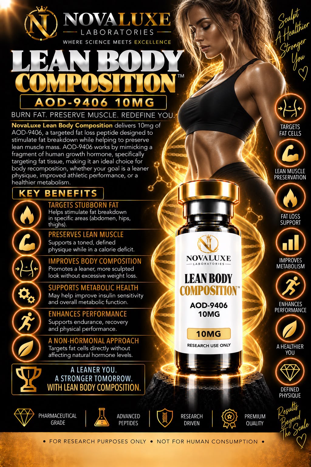 Novaluxe Laboratories - Lean Body Composition (AOD-9604 10mg)