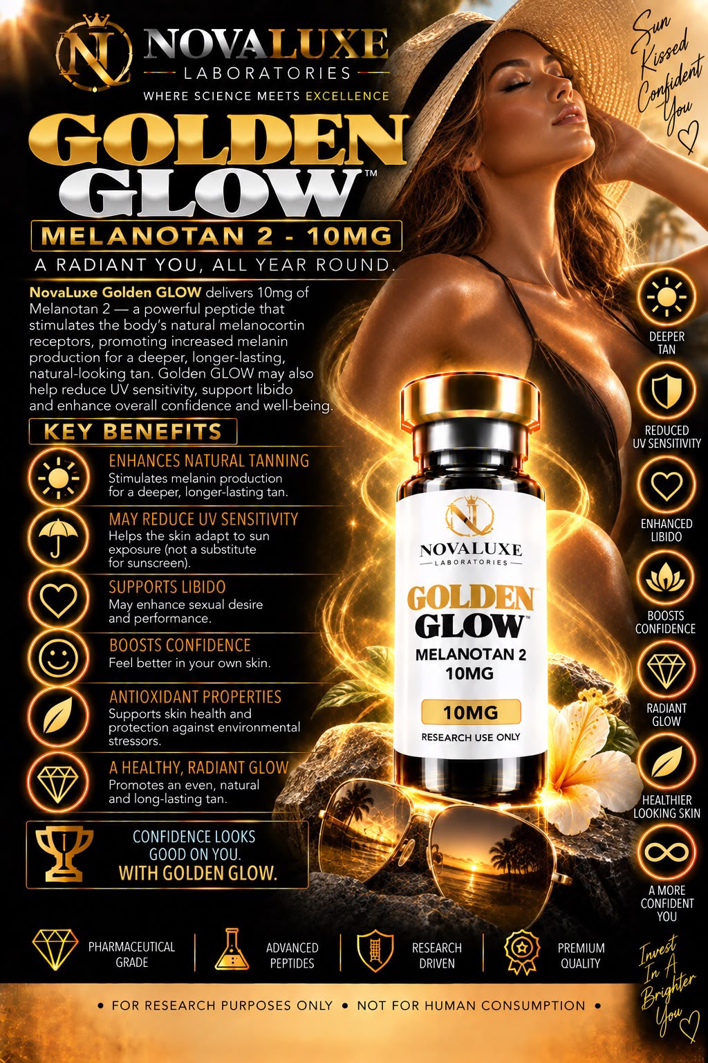 Novaluxe Laboratories - Golden Glow (Melanotan II 10mg)