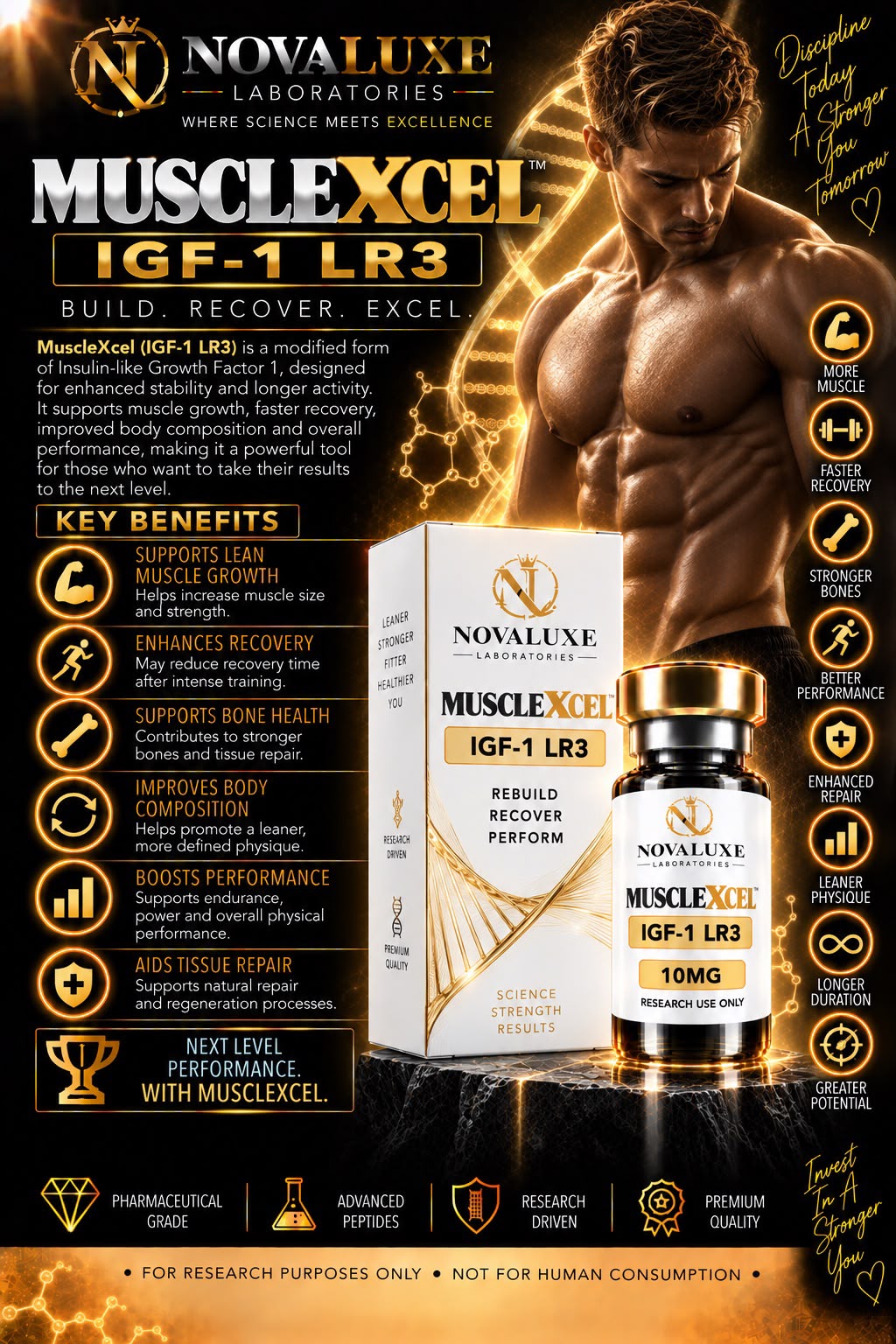 Novaluxe Laboratories - MuscleXCel (IGF-1 LR3 1mg)