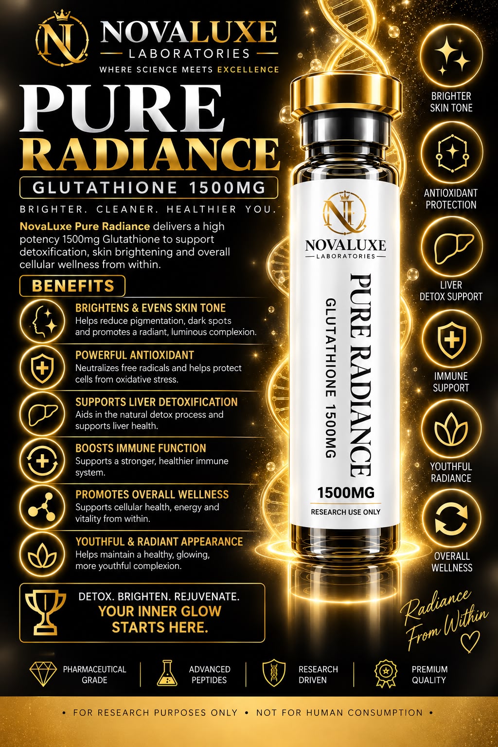 Novaluxe Laboratories - PureRadiance (Glutathione 1500mg)