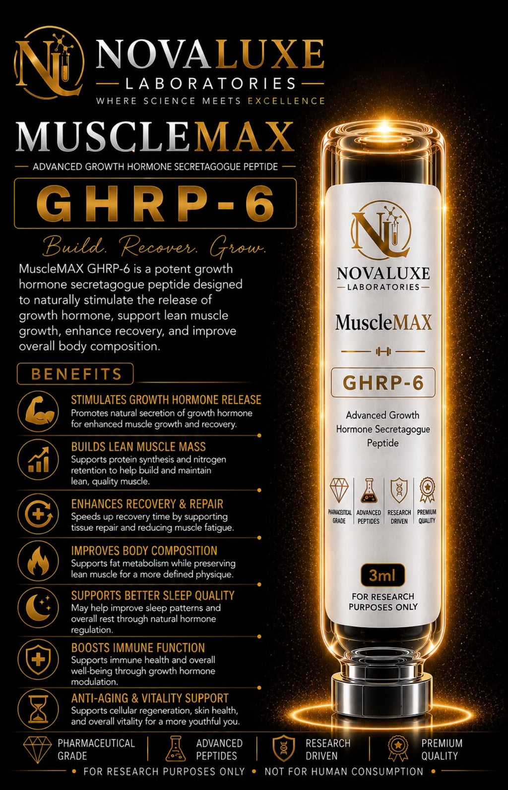 Novaluxe Laboratories - Muscle Max (GHRP-6 10mg)