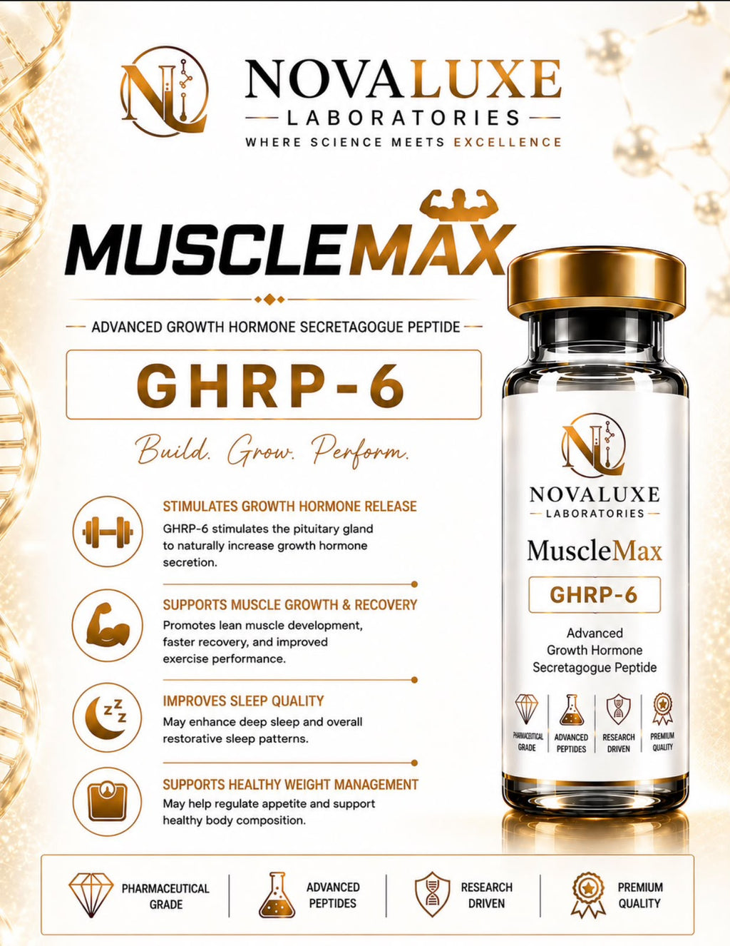 Novaluxe Laboratories - Muscle Max (GHRP-6 10mg)