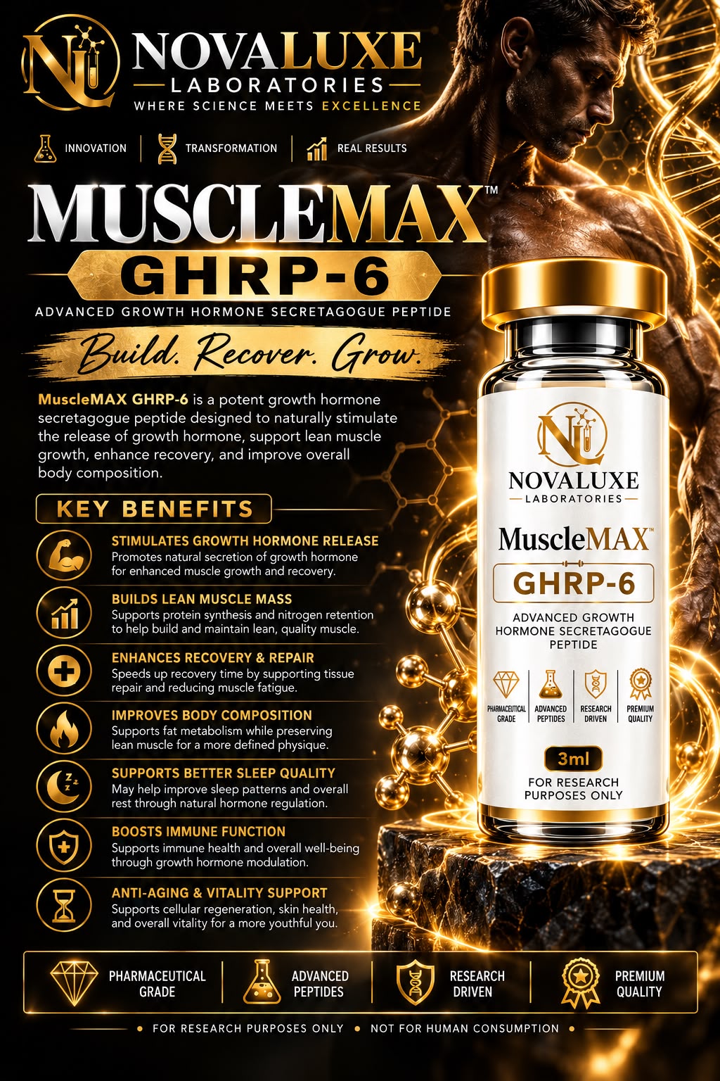 Novaluxe Laboratories - Muscle Max (GHRP-6 10mg)