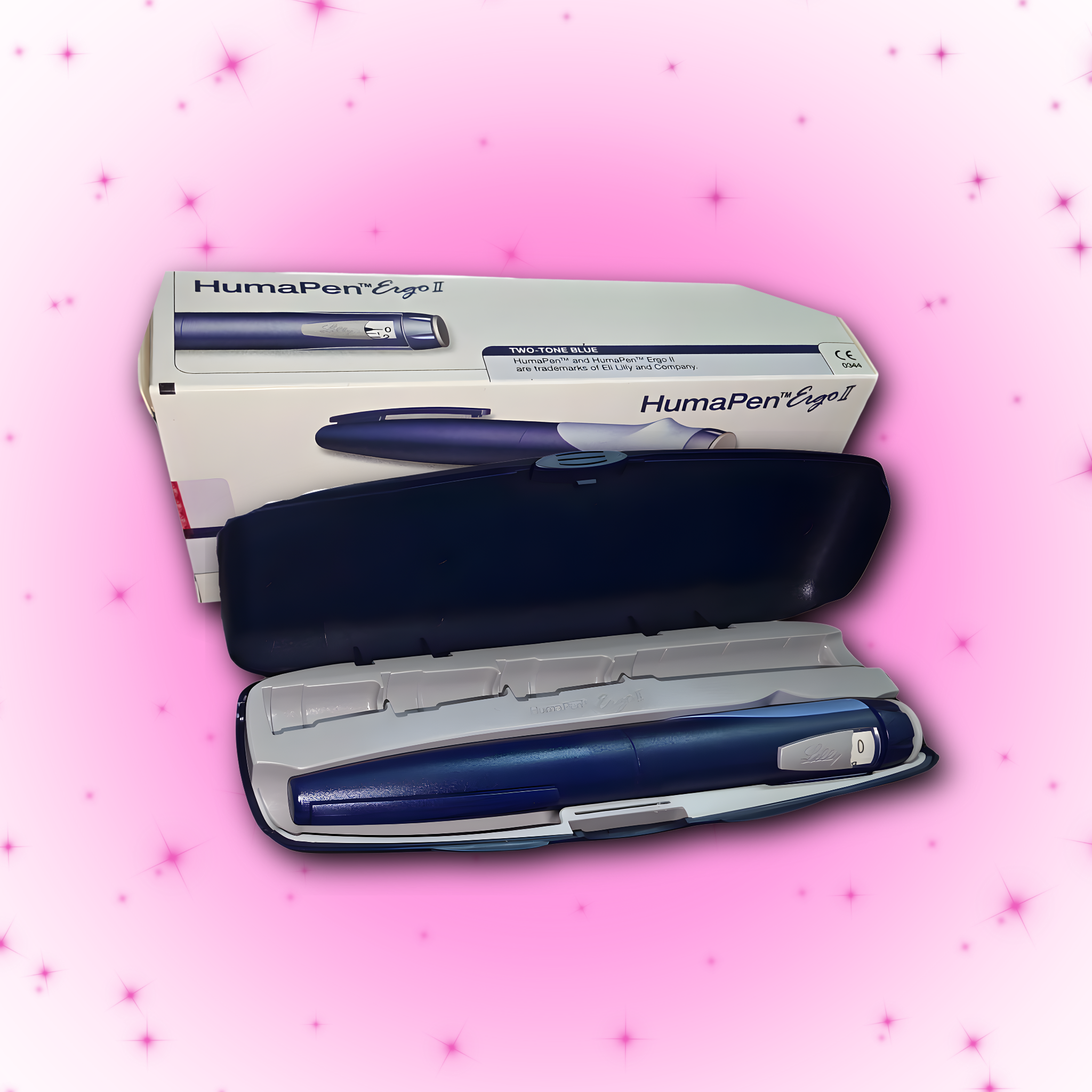 Huma Ergo II Reusable Pen With 5 Empty Cartridges plus 5 pen needles