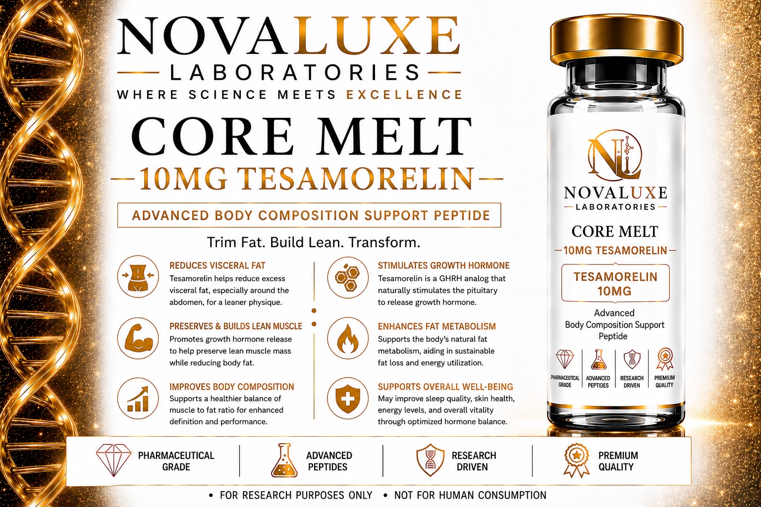 Novaluxe Laboratories - Core Melt (Tesamorelin 10mg)