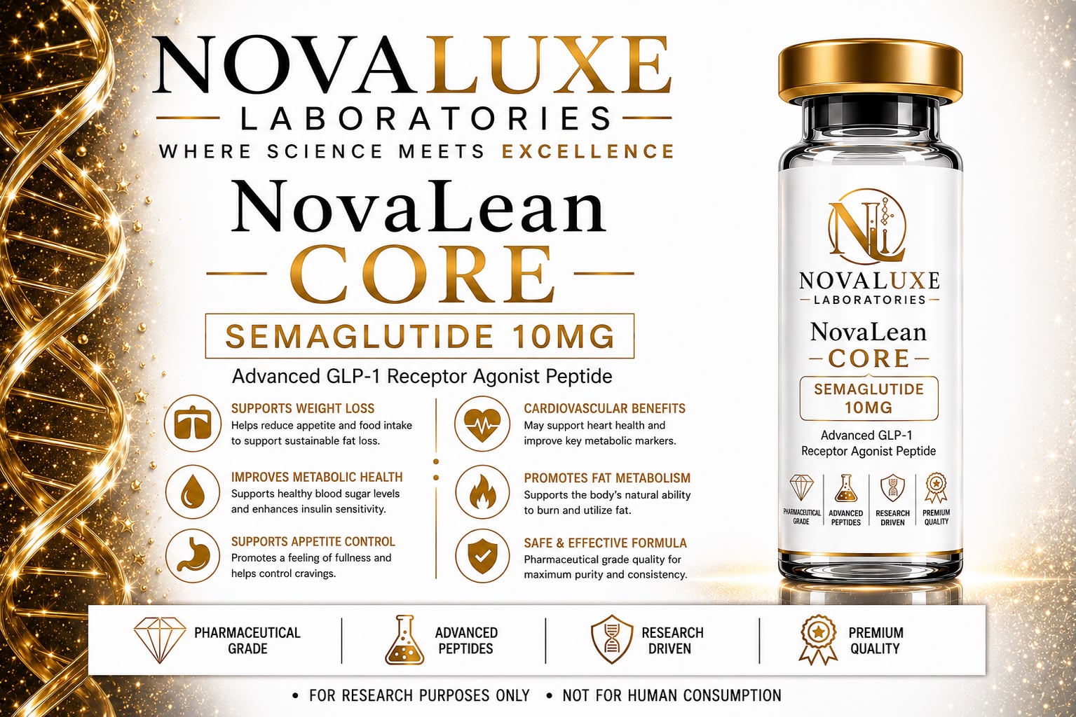 Novaluxe Laboratories - NovaLean Core (Semaglutide 10mg)
