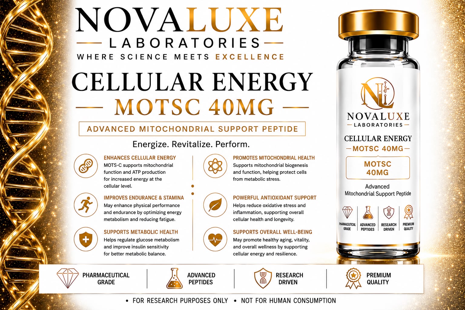 Novaluxe Laboratories - Cellular Energy (Mots-C 40mg