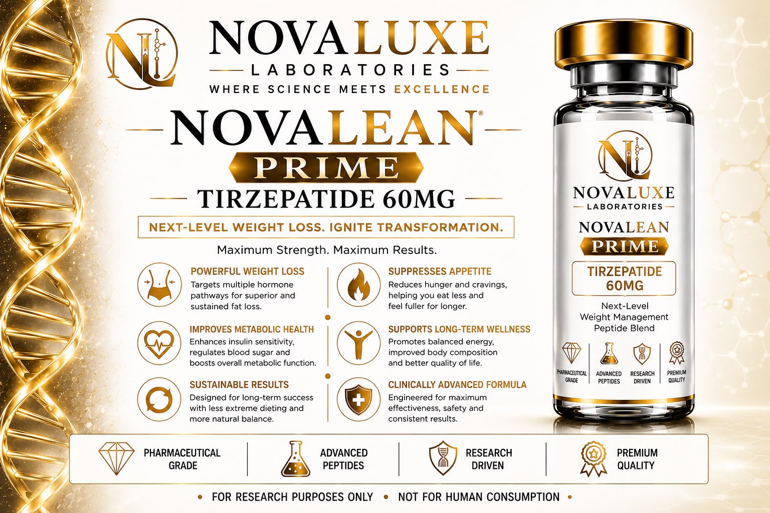 Novaluxe Laboratories - NovaLean Prime (Tirzepatide 60mg)