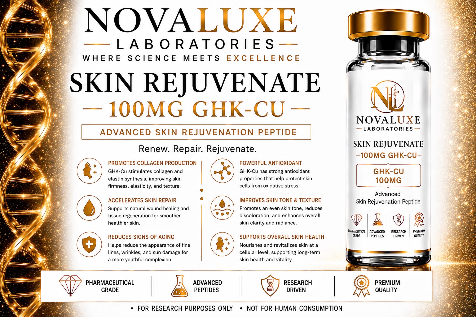 Novaluxe Laboratories - Skin Rejuvenate (GHK-CU 100mg)