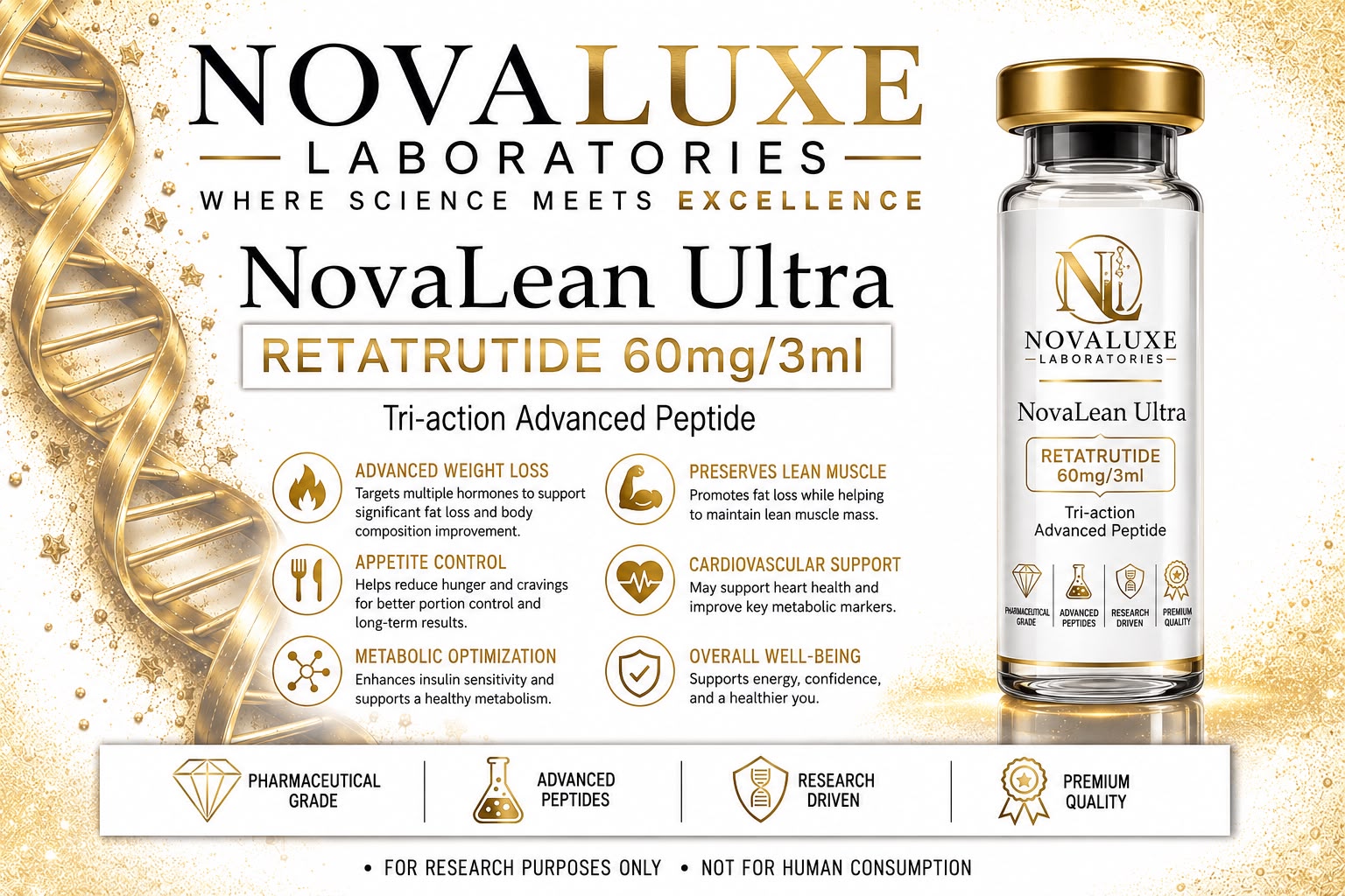 Novaluxe Laboratories - NovaLean Ultra (Retatrutide 60mg)